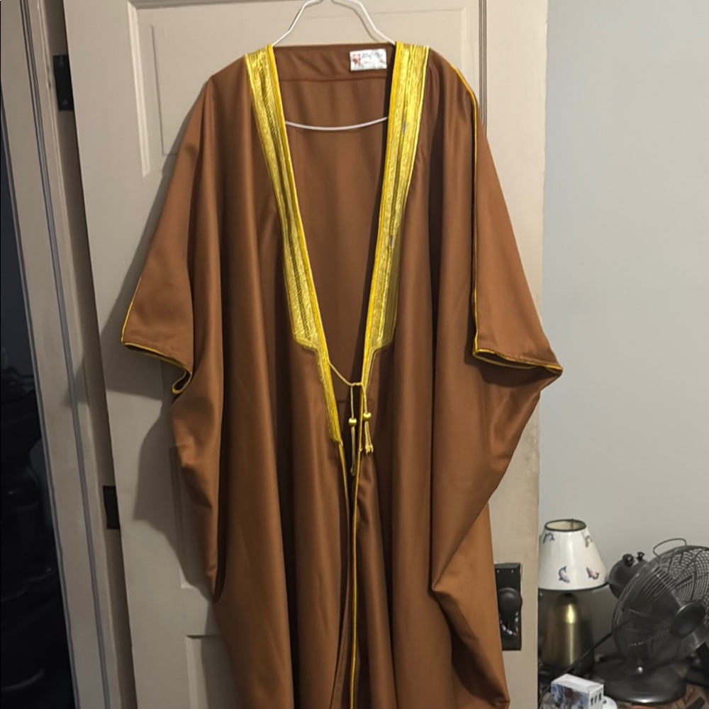 Brown Kaftan with Gold Accents